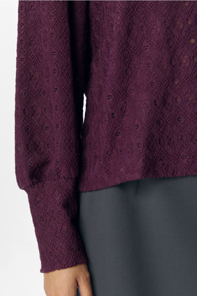 OBJLAILA L/S RE TOP NOOS 23046626 MAUVE WINE